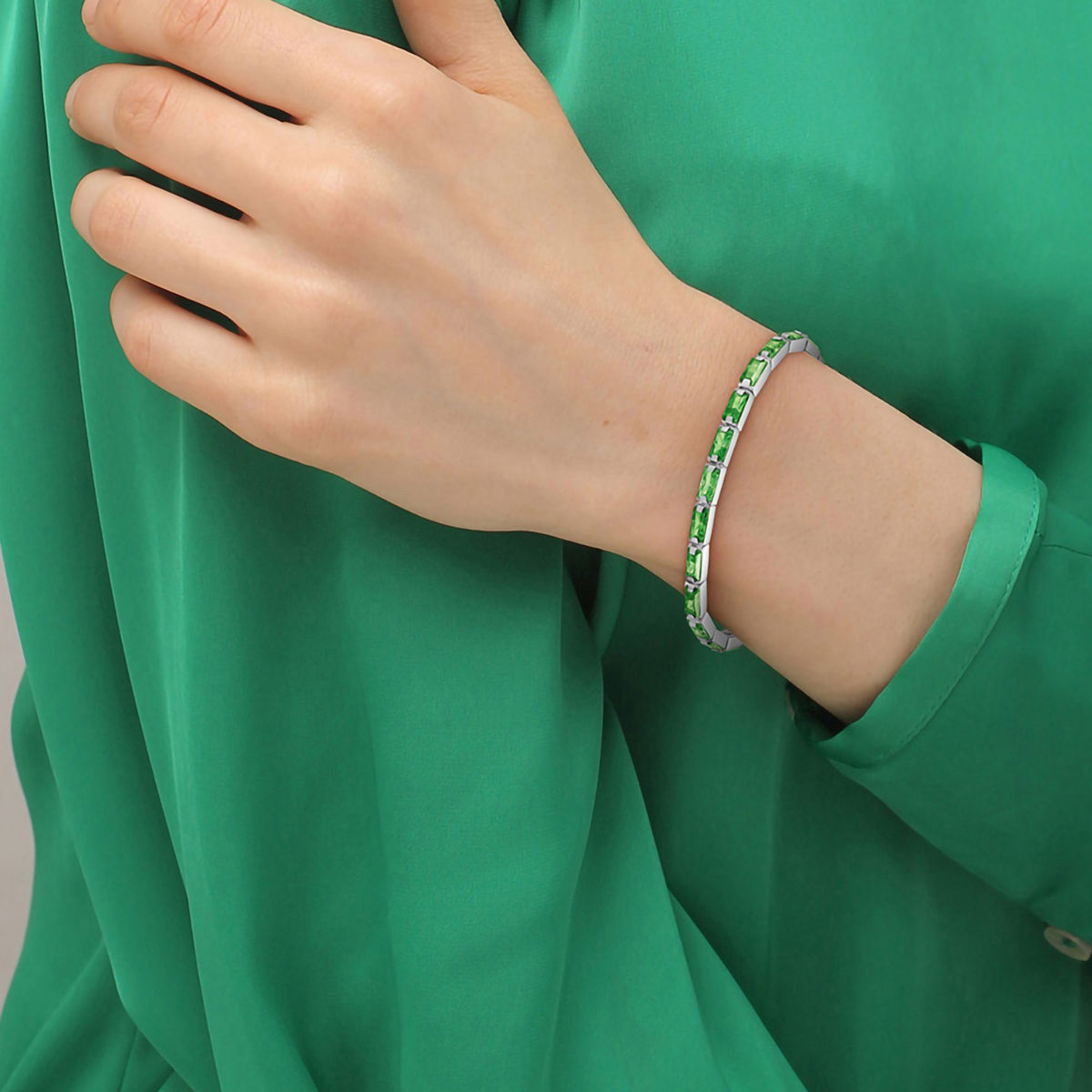 Pulsera Cristales Mujer Duchess 22 Acero Plateado image number null