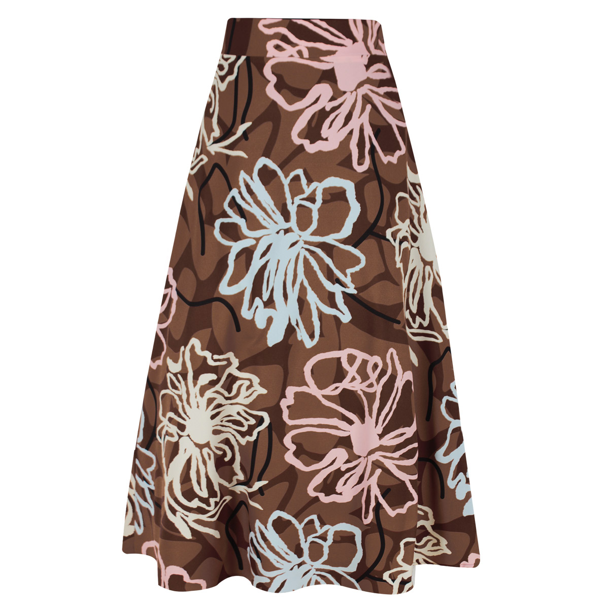 Falda L&iacute;nea A Estampado Pinceladas Florales Basel Para Mujer image number null