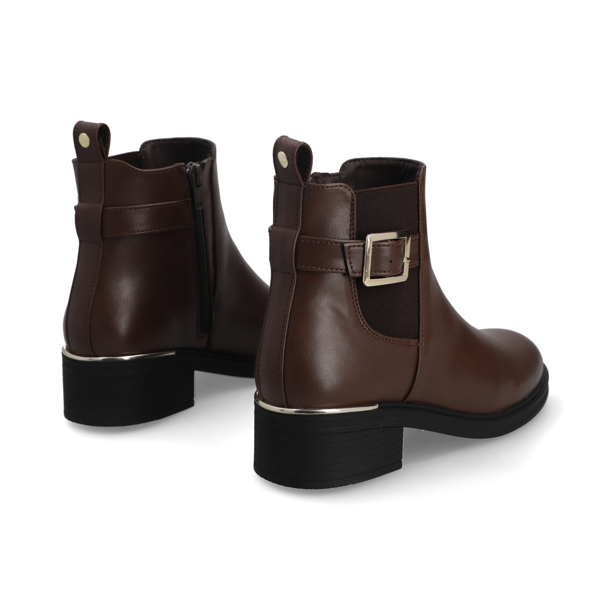 Bot&iacute;n Casual Capa de Ozono Caf&eacute; Hebilla Lateral para Mujer image number null