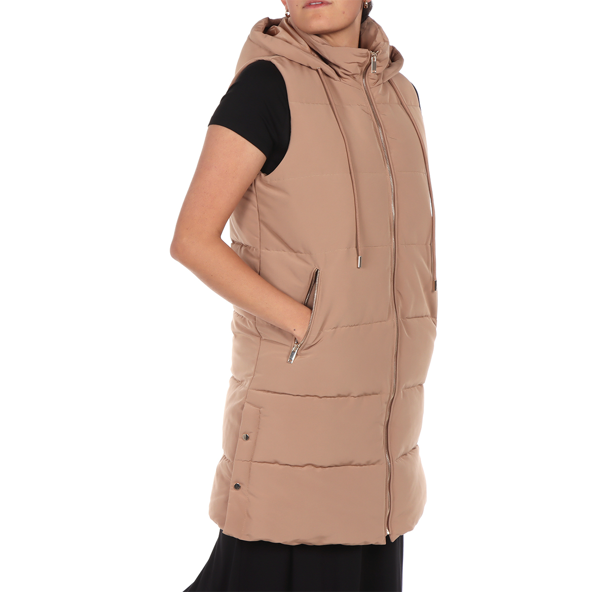 Chaleco Acolchado de Cuello Alto y Capucha Arqueology para Mujer image number null