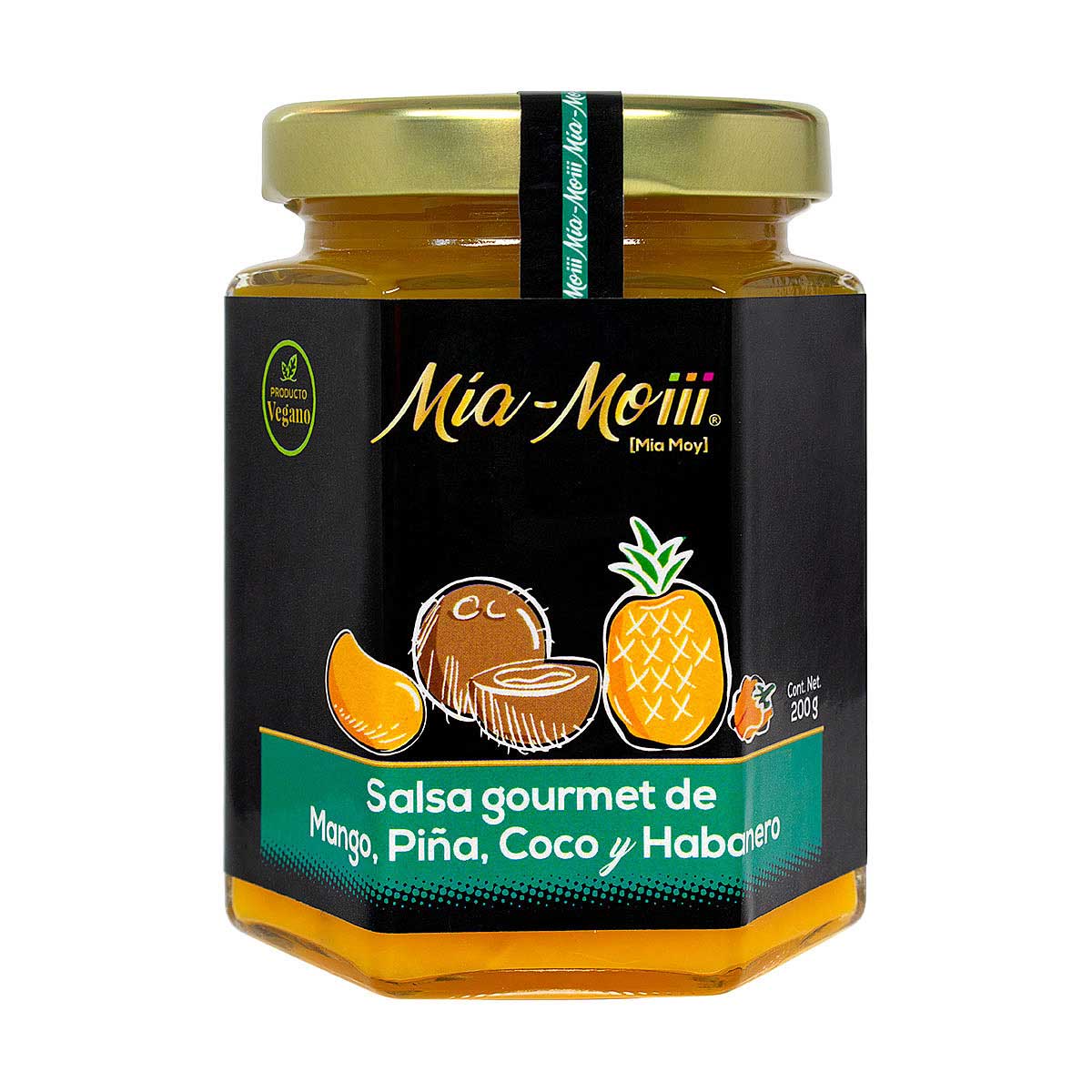 Salsa Gourmet Mango Pi&ntilde;a Coco y Habanero 200g M&iacute;a-Moiii image number null