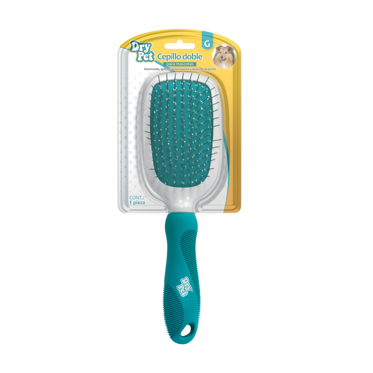 Cepillo Combinado Gde Dry Pet Mod. Fl8343 Para Perro image number null
