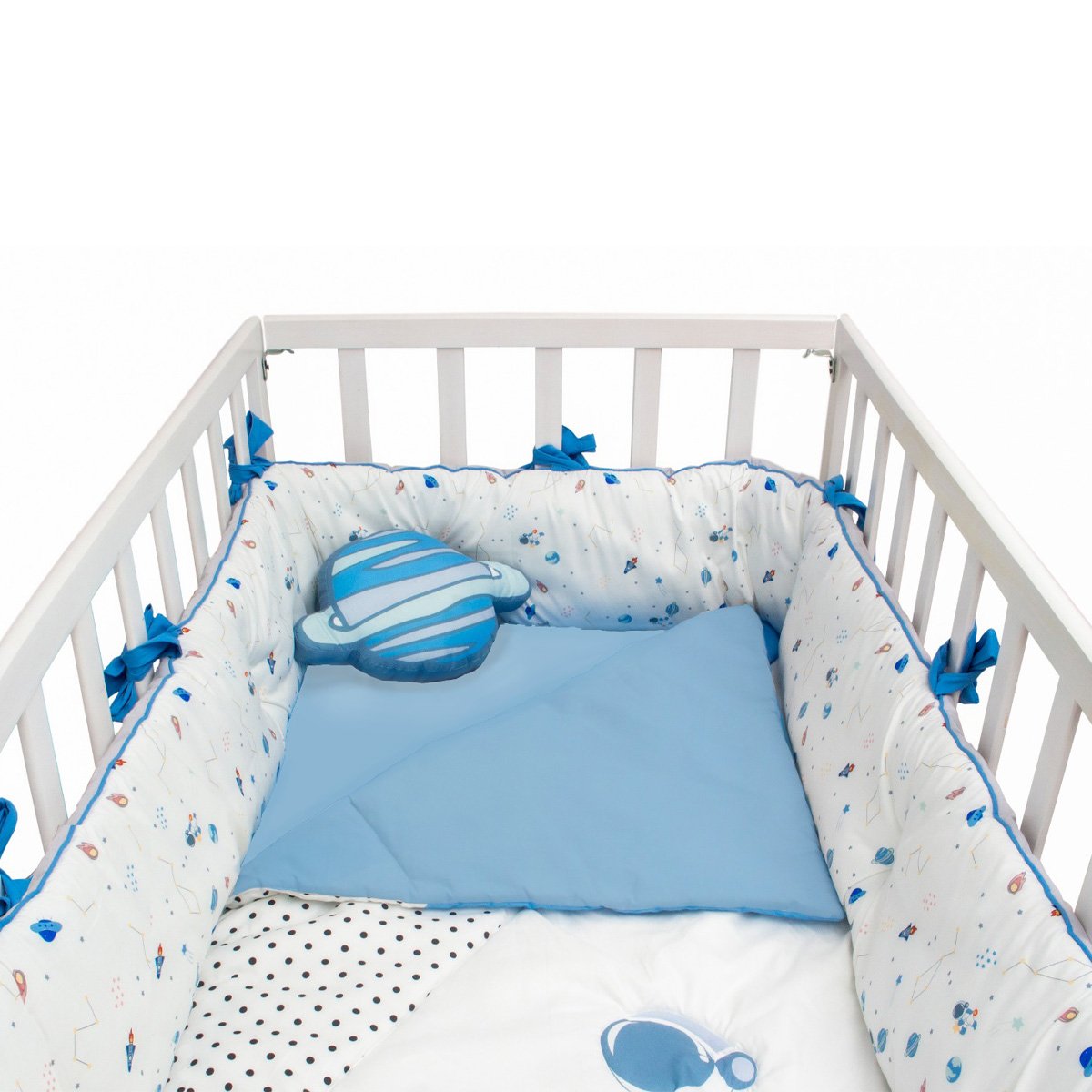 Juego de Cuna Cary Astronauta 70x130 cm 4 Piezas Azul plumbago/Gris image number null