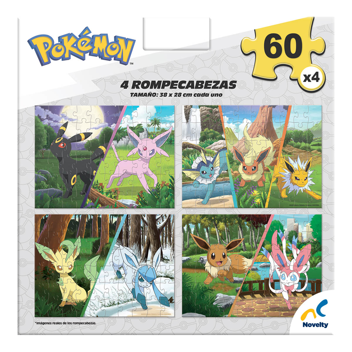 Rompecabezas NOVELTY 4 En 1 Pok&eacute;mon Eevee image number null
