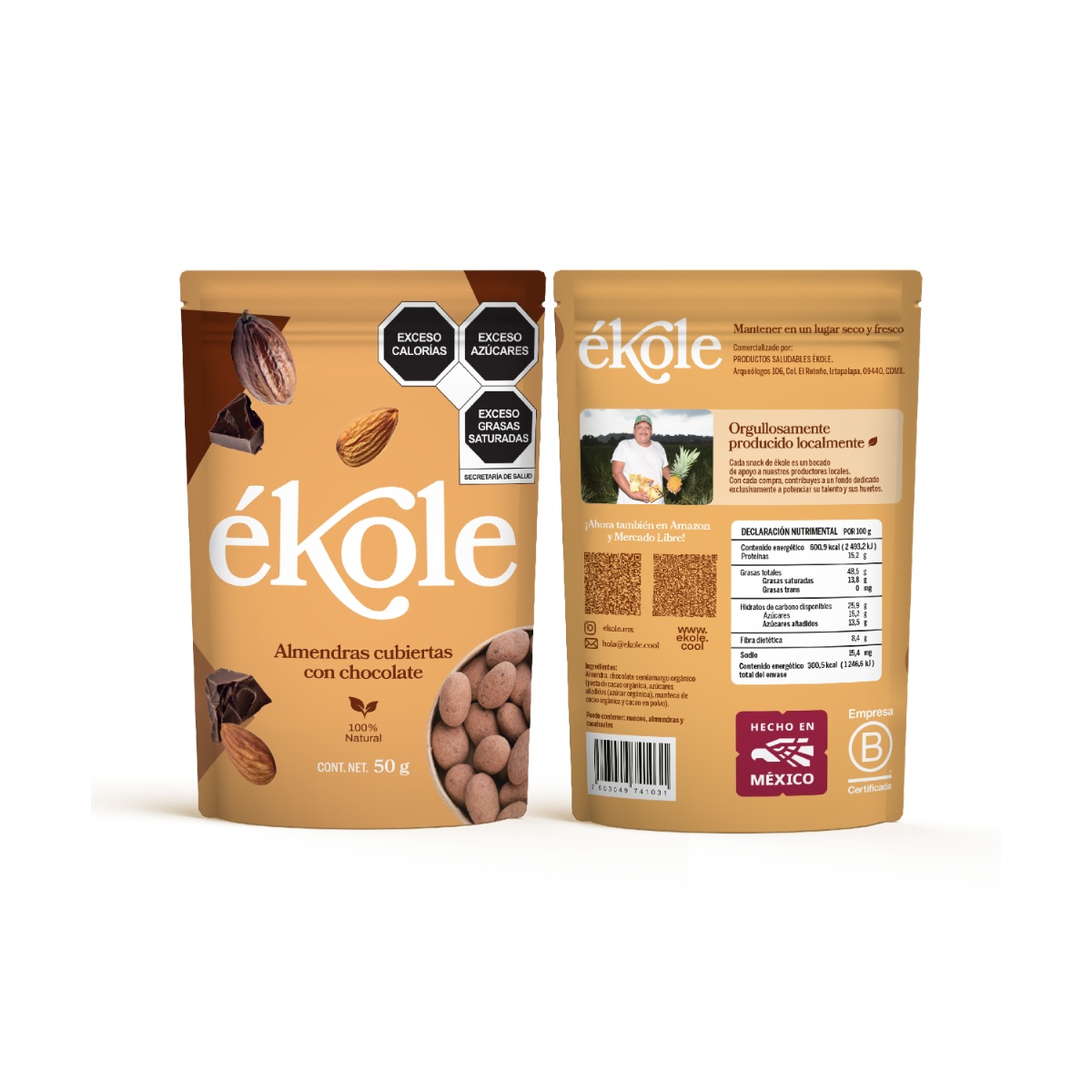 Almendras Con Chocolate &Eacute;kole 50g image number null
