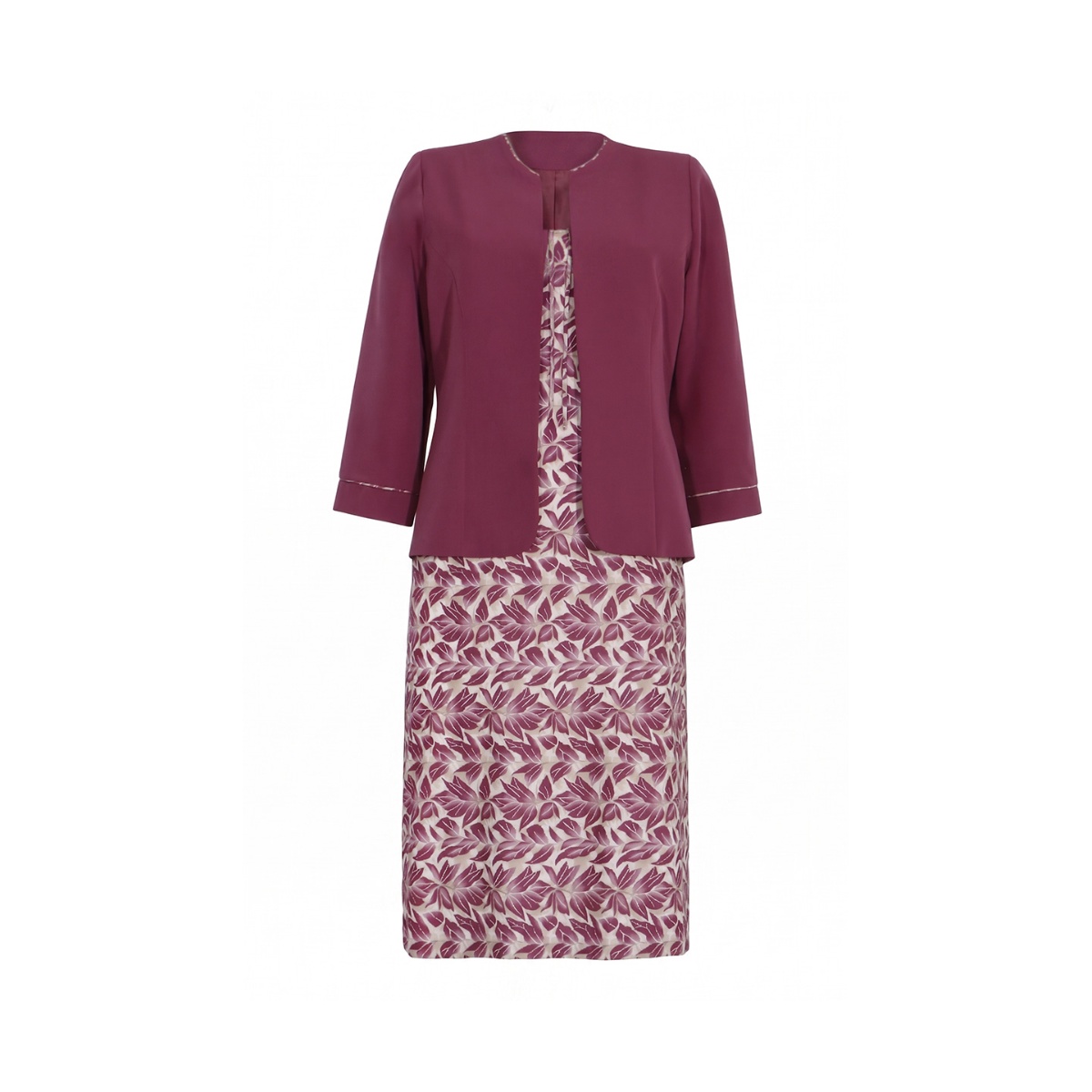 Conjunto Dos Piezas Saco Liso Vestido Joces Para Mujer image number null