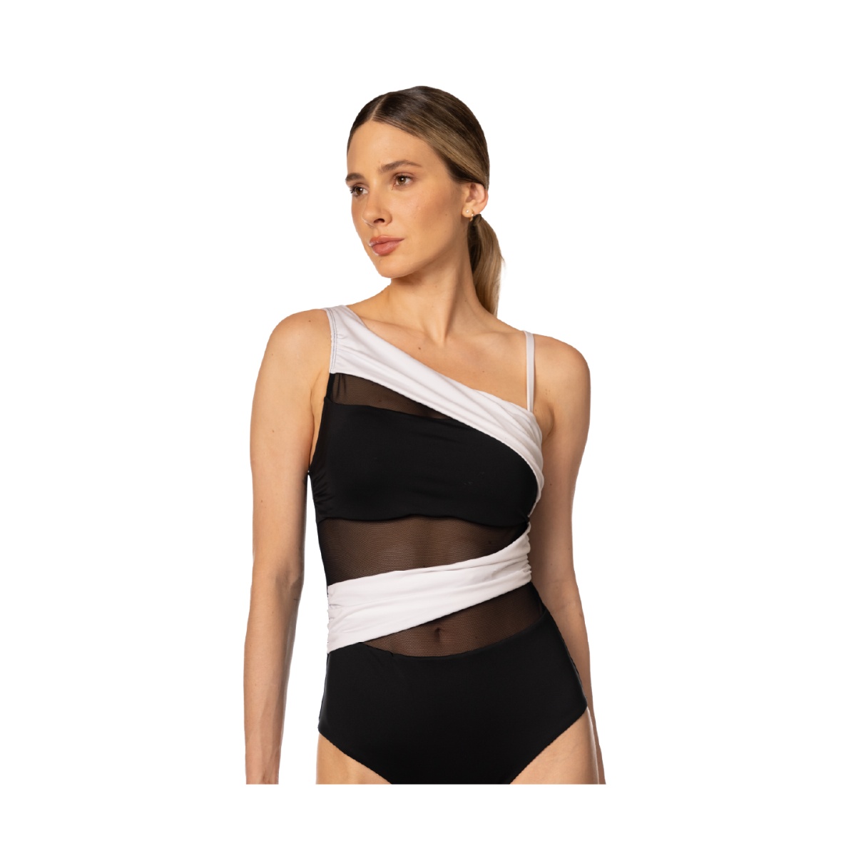 Traje De Ba&ntilde;o 1 Pza 1 Hombro Transp Kibys Para Mujer image number null