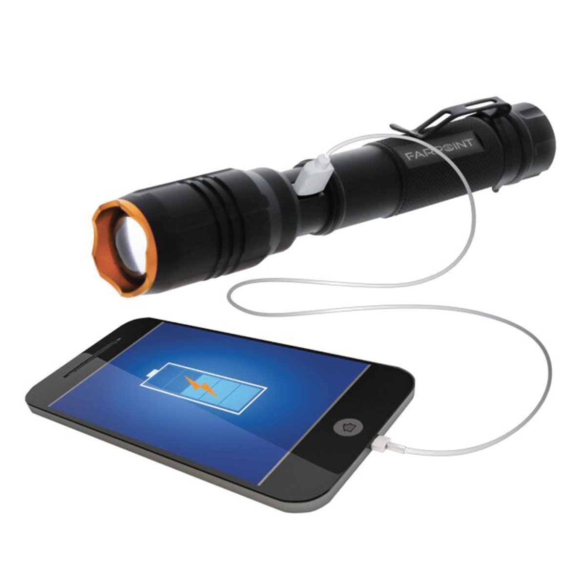 Linterna Recargable 2000 lm con USB Bater&iacute;a litio 2200 FARPOINT image number null