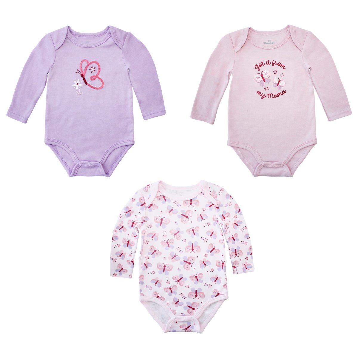 3 Pack Body Manga Larga Tiny Tots Beb&eacute; Ni&ntilde;a image number null