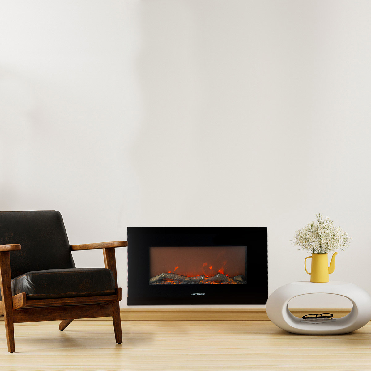 Calefactor Negro Tipo Chimenea Heat Wave Para Interior image number null