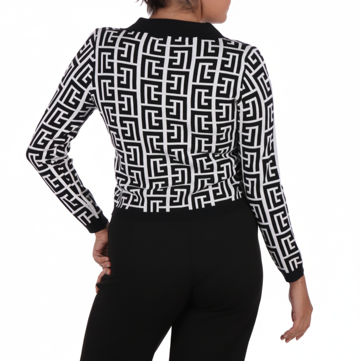 Su&eacute;ter Philosophy Mujer Estampado Grecas Cuello V image number null