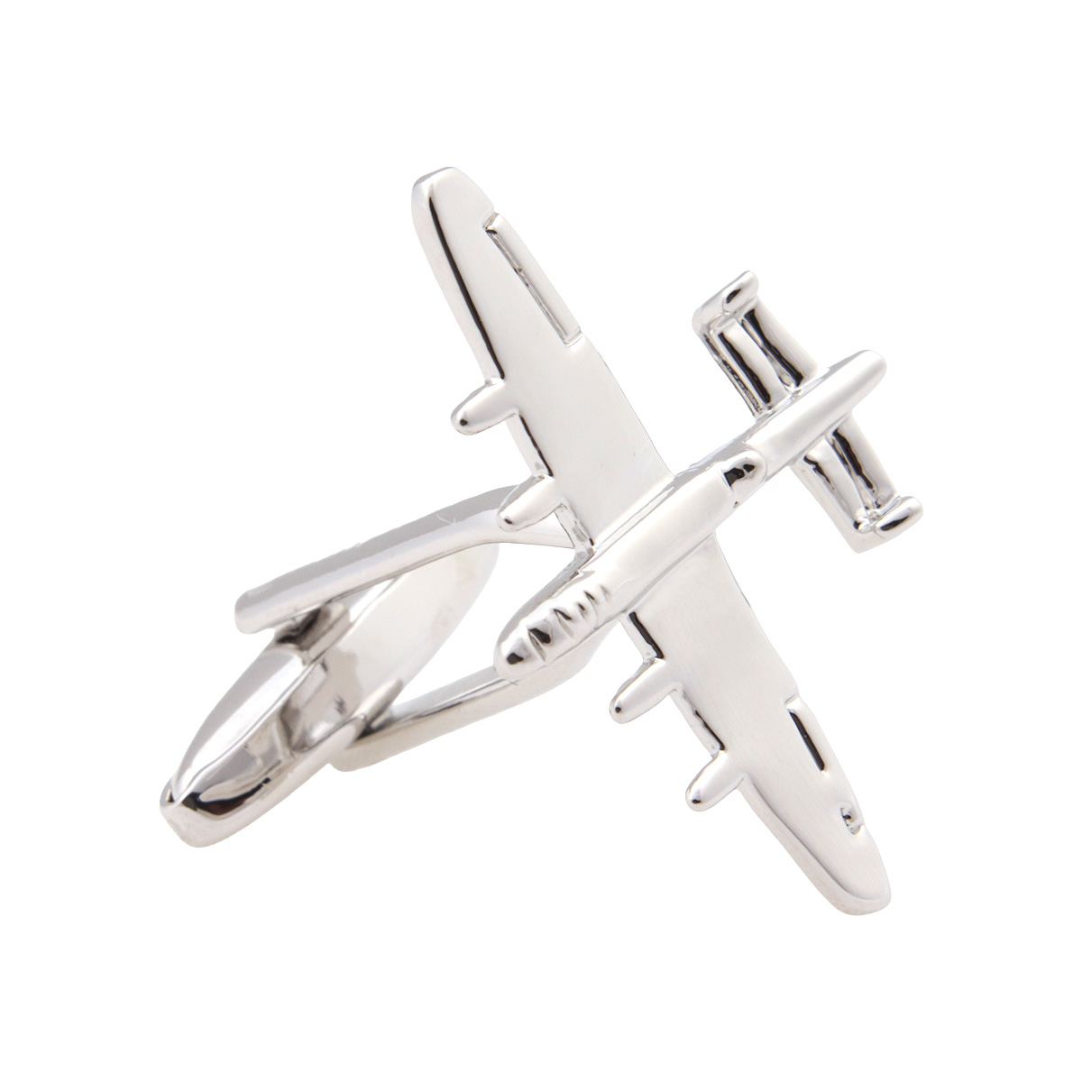 Mancuernillas Avi&oacute;n Plateado Metal Carlo Corinto para Hombre image number null