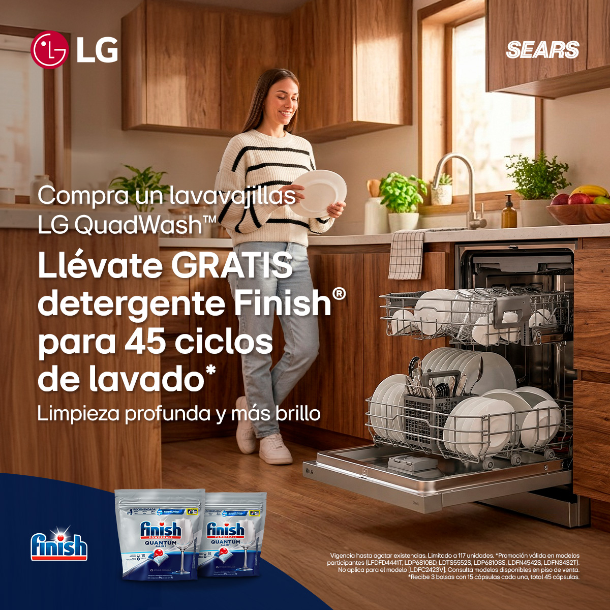 Lavavajillas LG QuadWash TrueSteam Empotre Acero Inoxidable color Negro LDP6810SS image number null