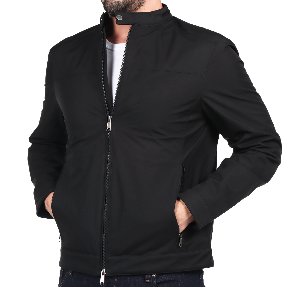 Chamarra Ligera Poli&eacute;ster Cuello Alto Bruno Magnani Hombre image number null