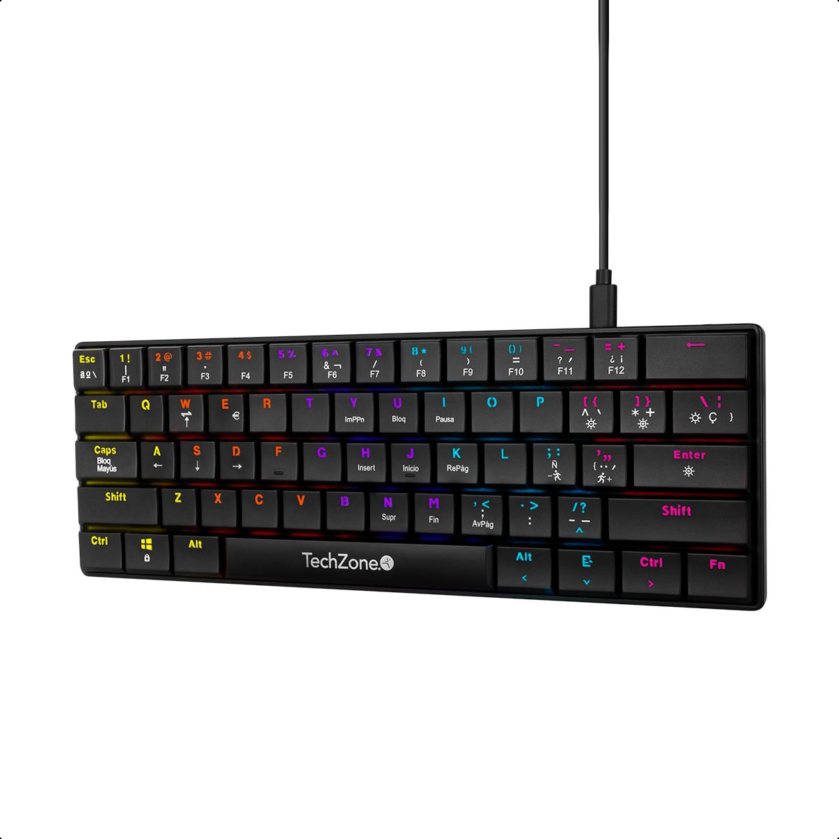 Teclado Al&aacute;mbrico Mecanico Techzone 61 Teclas image number null