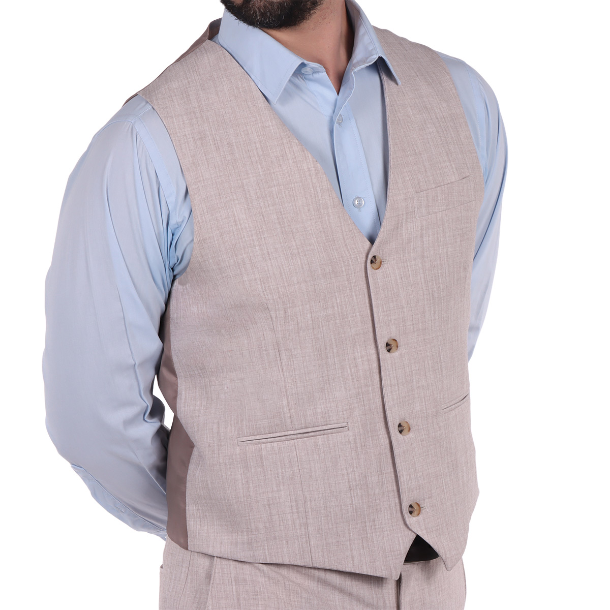 Chaleco de Vestir Gris Poli&eacute;ster Carlo Corinto para Hombre image number null