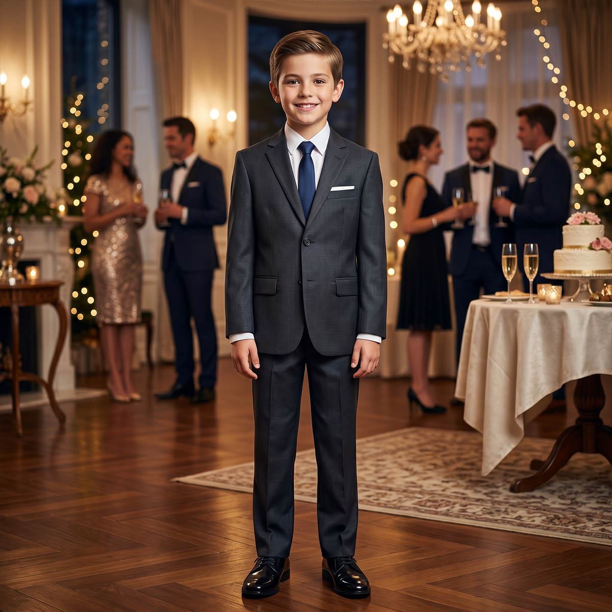 Traje Moda Oscar Collection 2 Piezas Gris para Ni&ntilde;o image number null