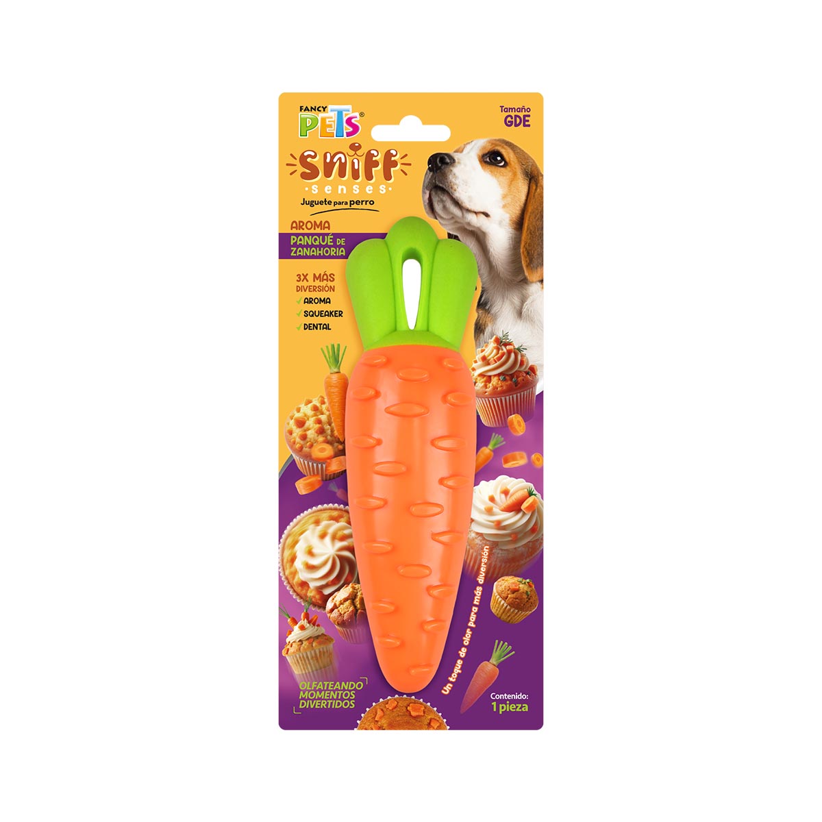 Juguete Zanahoria Con Aroma Sniff Grande image number null