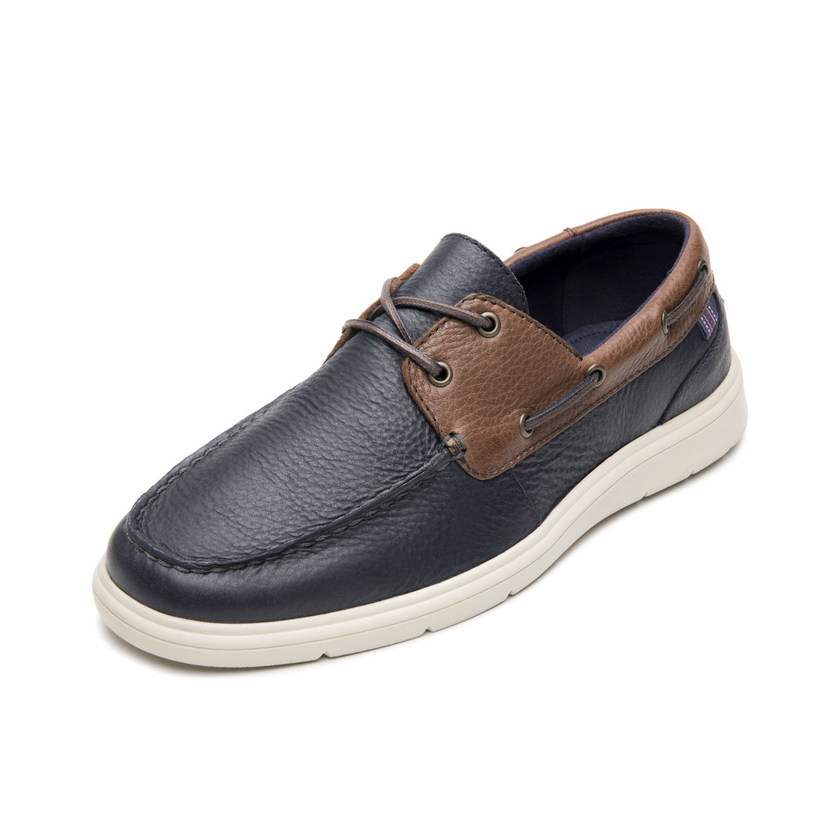 Mocas&iacute;n N&aacute;utico en Piel Flexi Azul para Hombre image number null