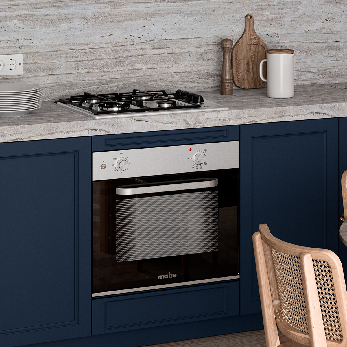 Horno Empotre A Gas Mabe 60 cm Hm6027gwai Acero Inoxidable image number null