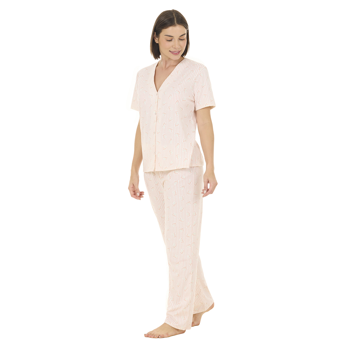 Pijama Camisa Manga Corta Y Pantal&oacute;n Tops & Bottoms Para Mujer image number null