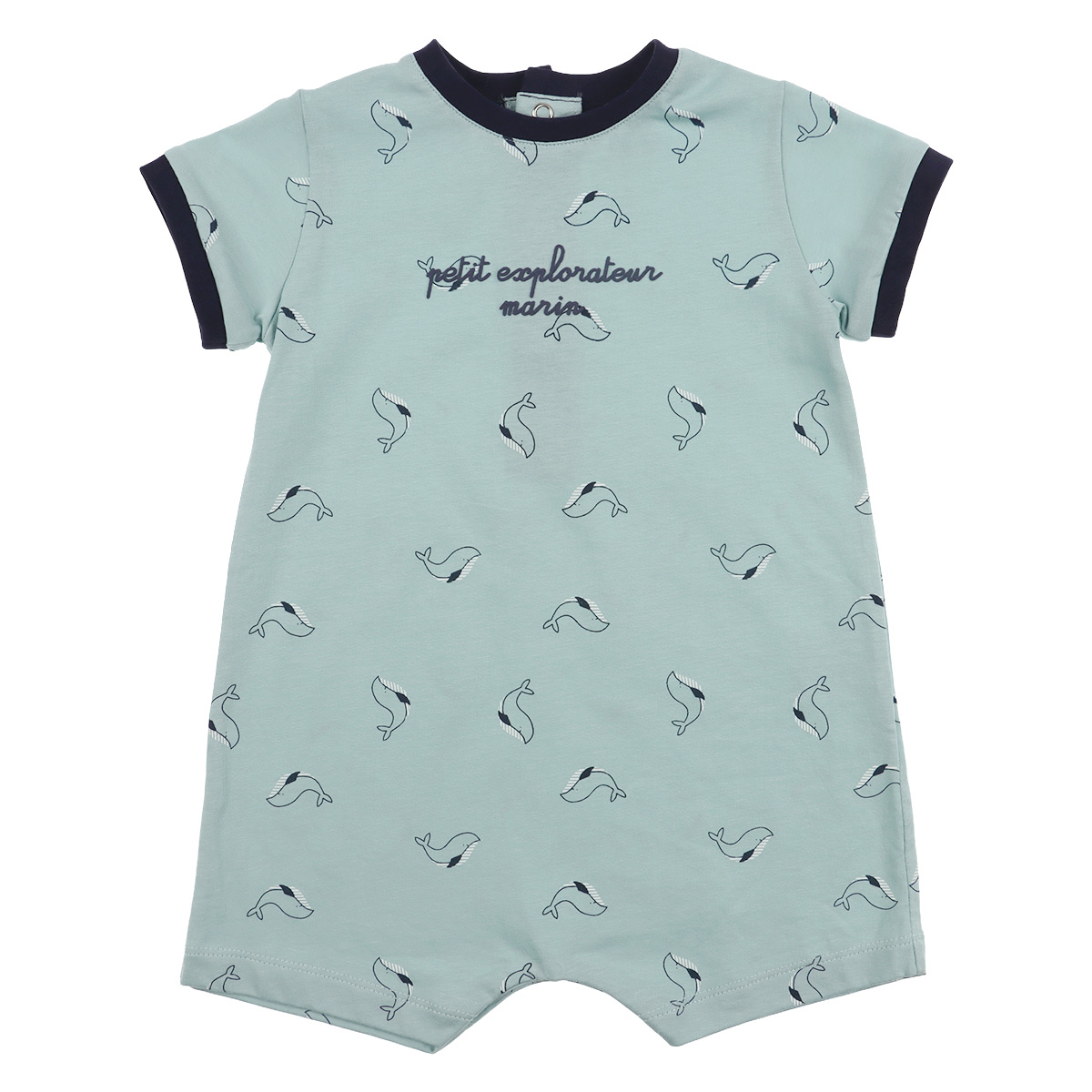 Romper Estampado Ballenas 100% Algod&oacute;n Carosello Beb&eacute; Ni&ntilde;o image number null