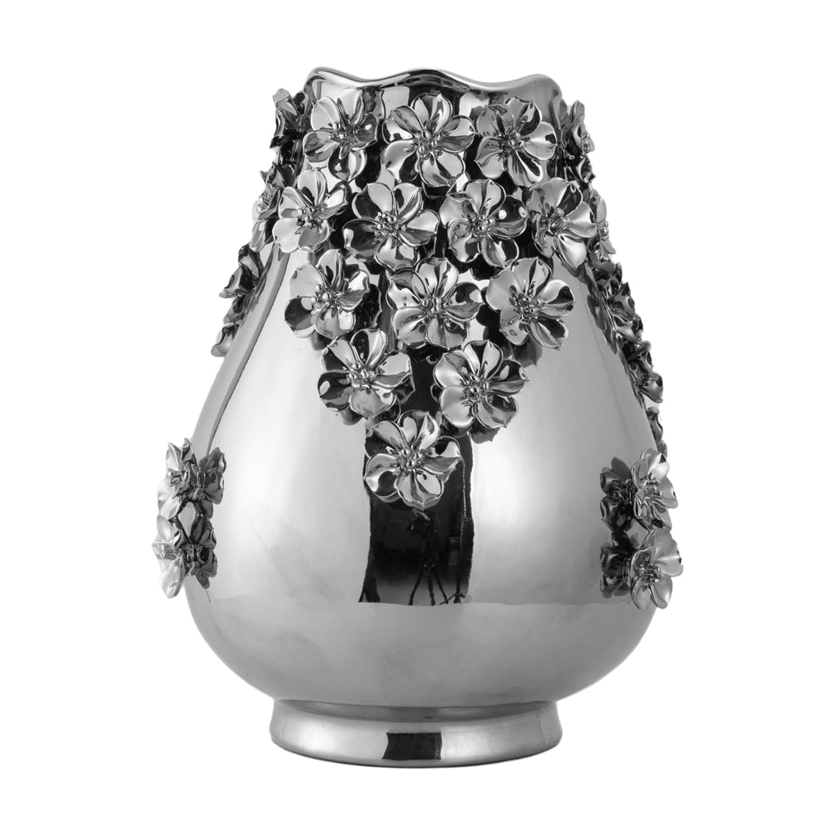 Vasija de Cer&aacute;mica Flower Silver Vintage Home image number null