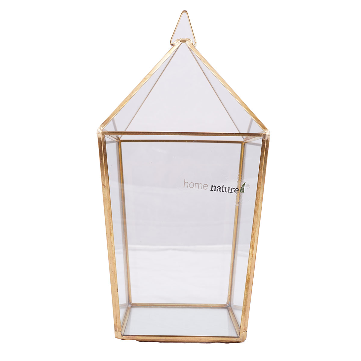 Home Nature Farol Malta Mediano De Vidrio Y Metal Color Dorado 13*13*27 Cm image number null