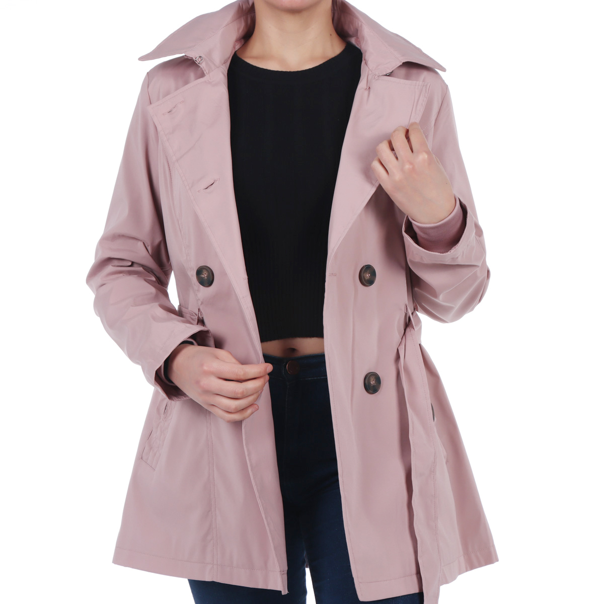 Gabardina Ajustable con Capucha ANN MILLER para Mujer image number null