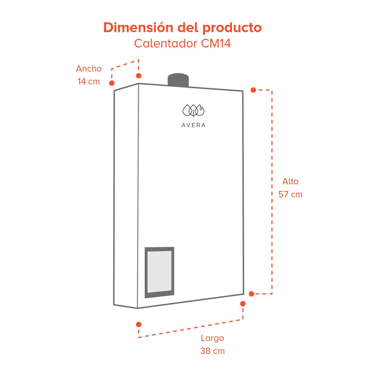 Calentador Instant&aacute;neo Modulante Avera 14 Lt Cm14nat image number null