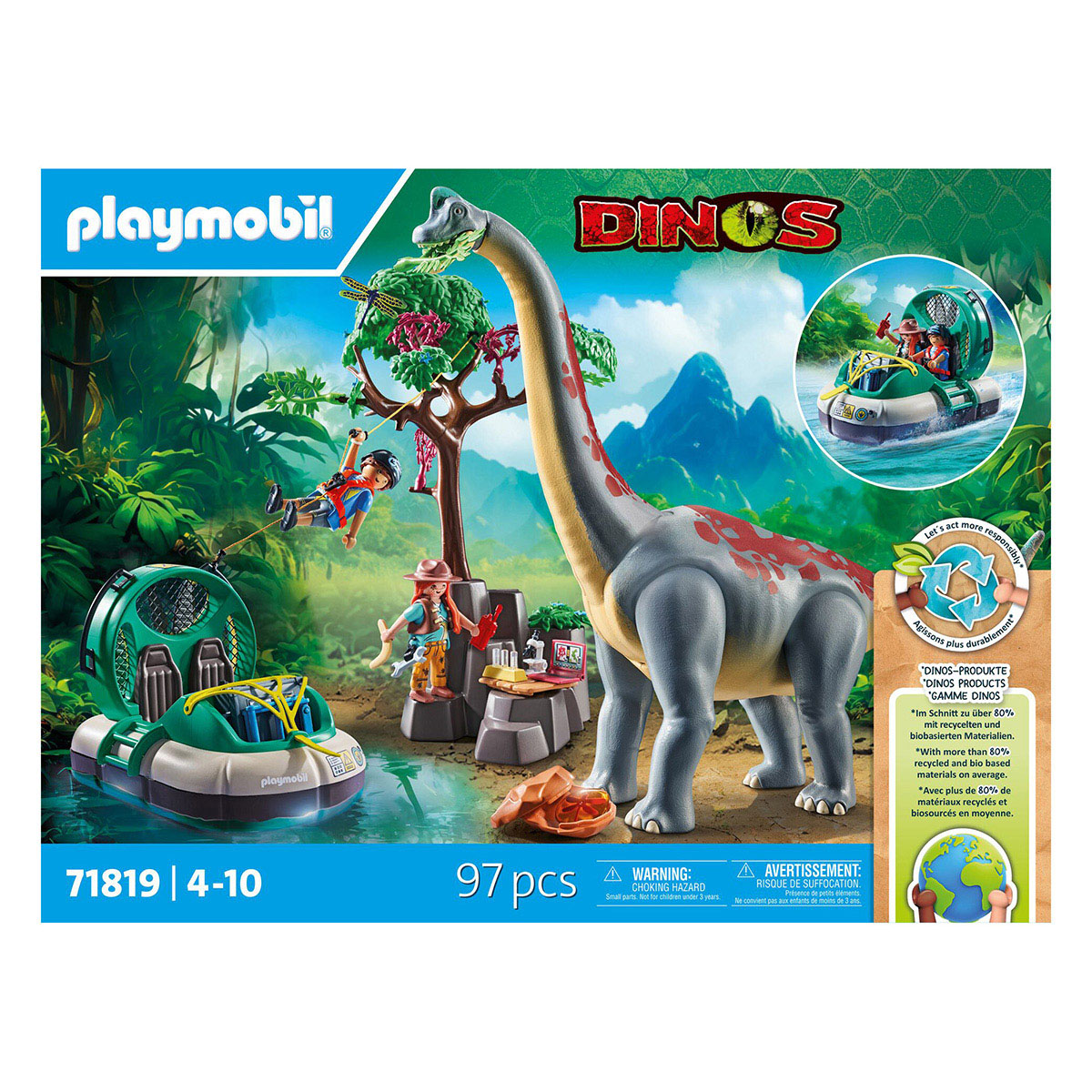 Braquiosaurio Con Aerodeslizador Playmobil image number null