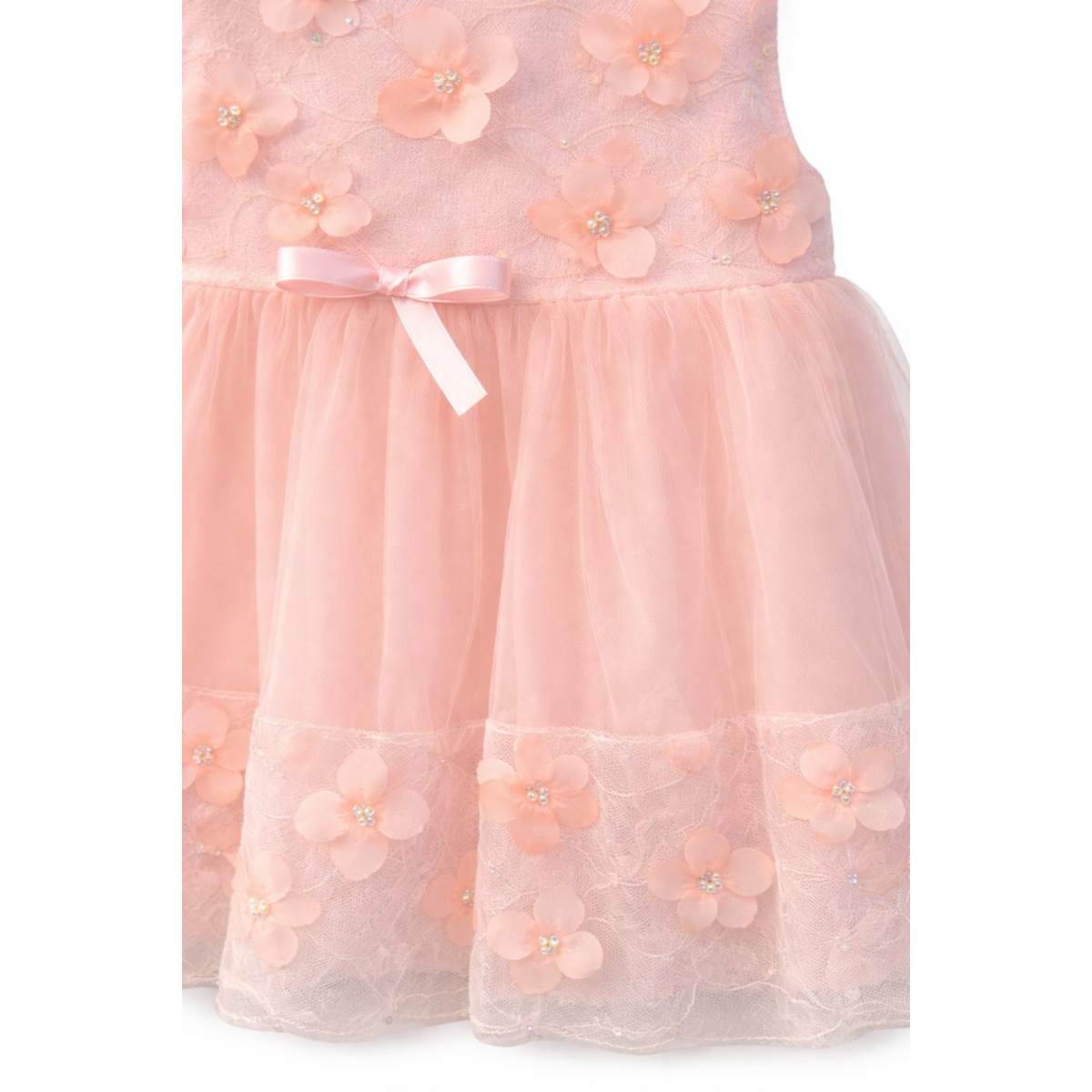 Vestido Flores Tul con Mo&ntilde;o Pink Galery para Ni&ntilde;a image number null