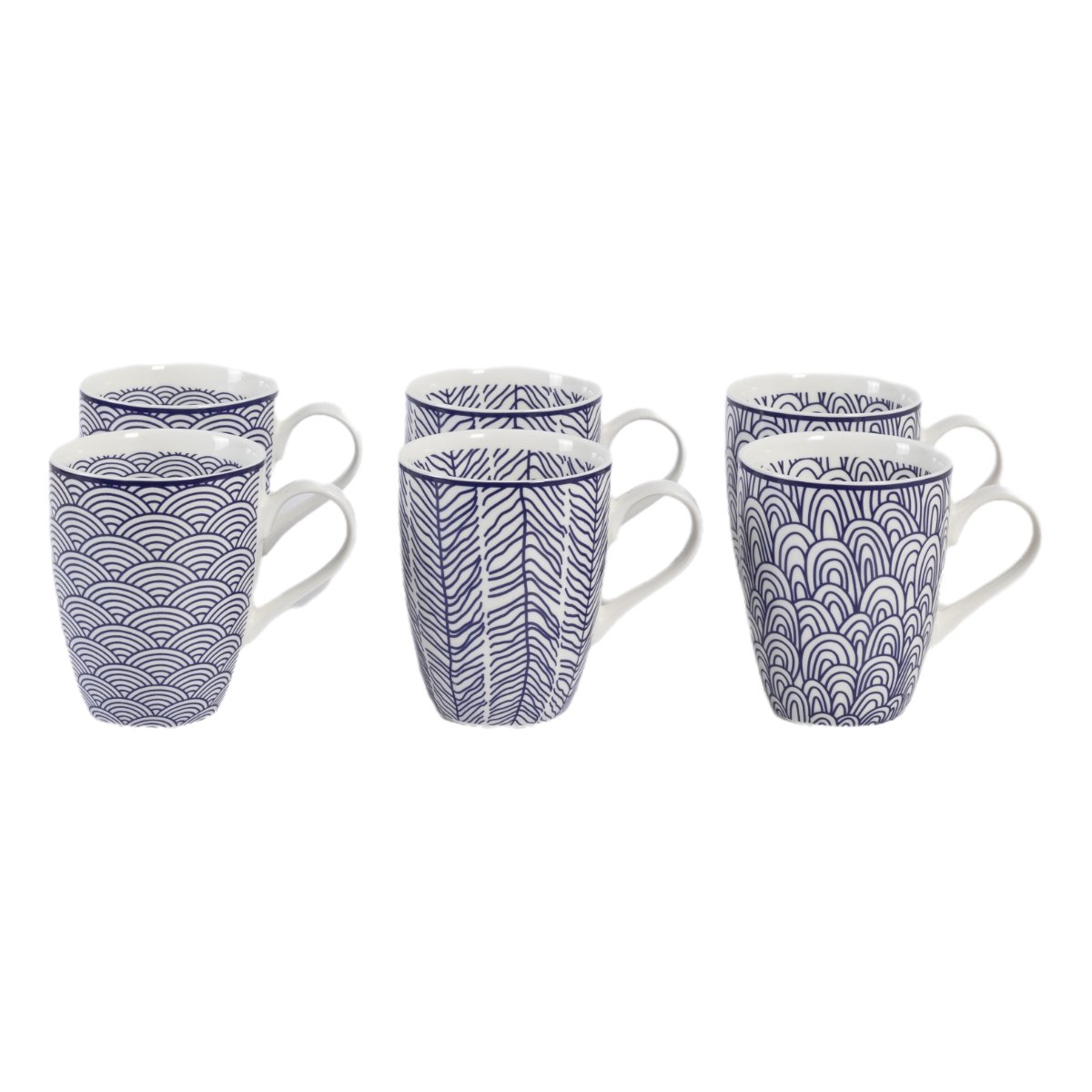 Set 6 Tazas Vintage Home Azul y Blanco image number null