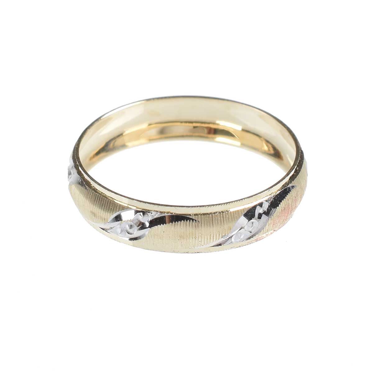 Argolla Oro 14K Diamantada Doble O image number null