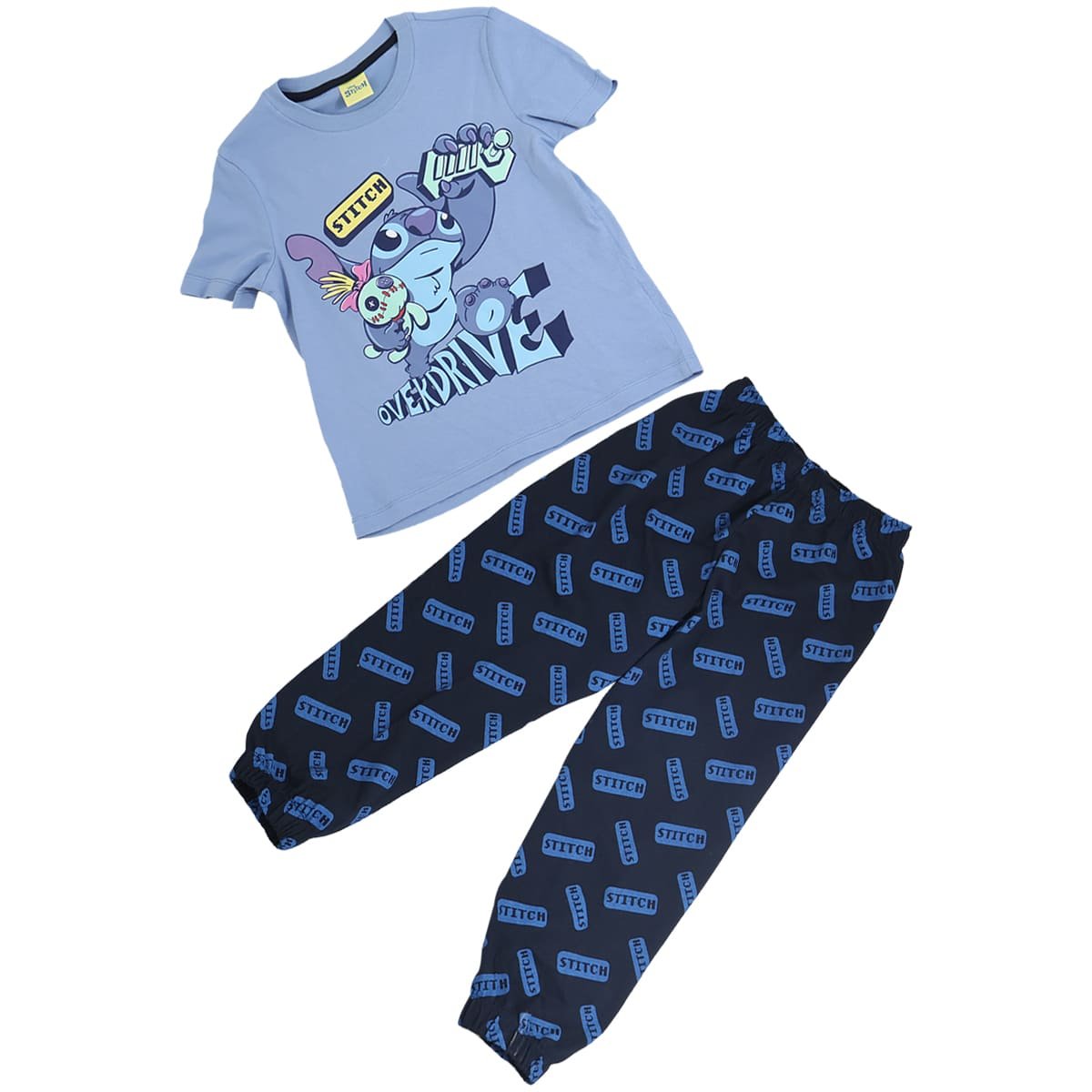 Pijama de Playera Manga Corta y Pantal&oacute;n con Dise&ntilde;o Stitch Disney para Ni&ntilde;o image number null