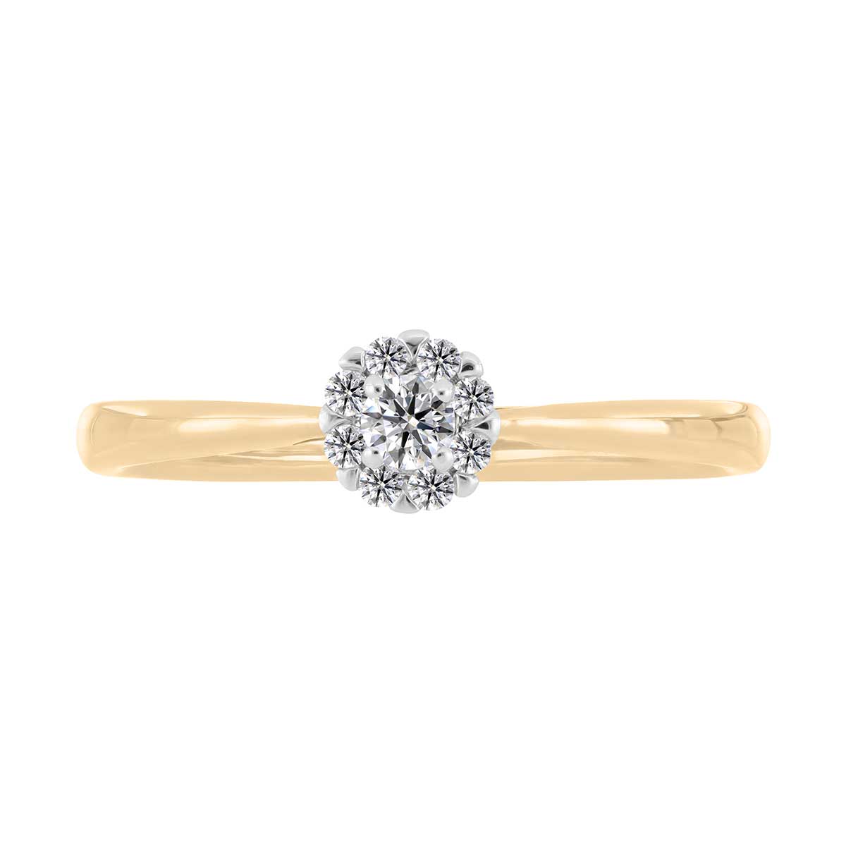 Solitario Roseta Oro Amarillo 14K y 0.15 ct Diamante Romanza image number null