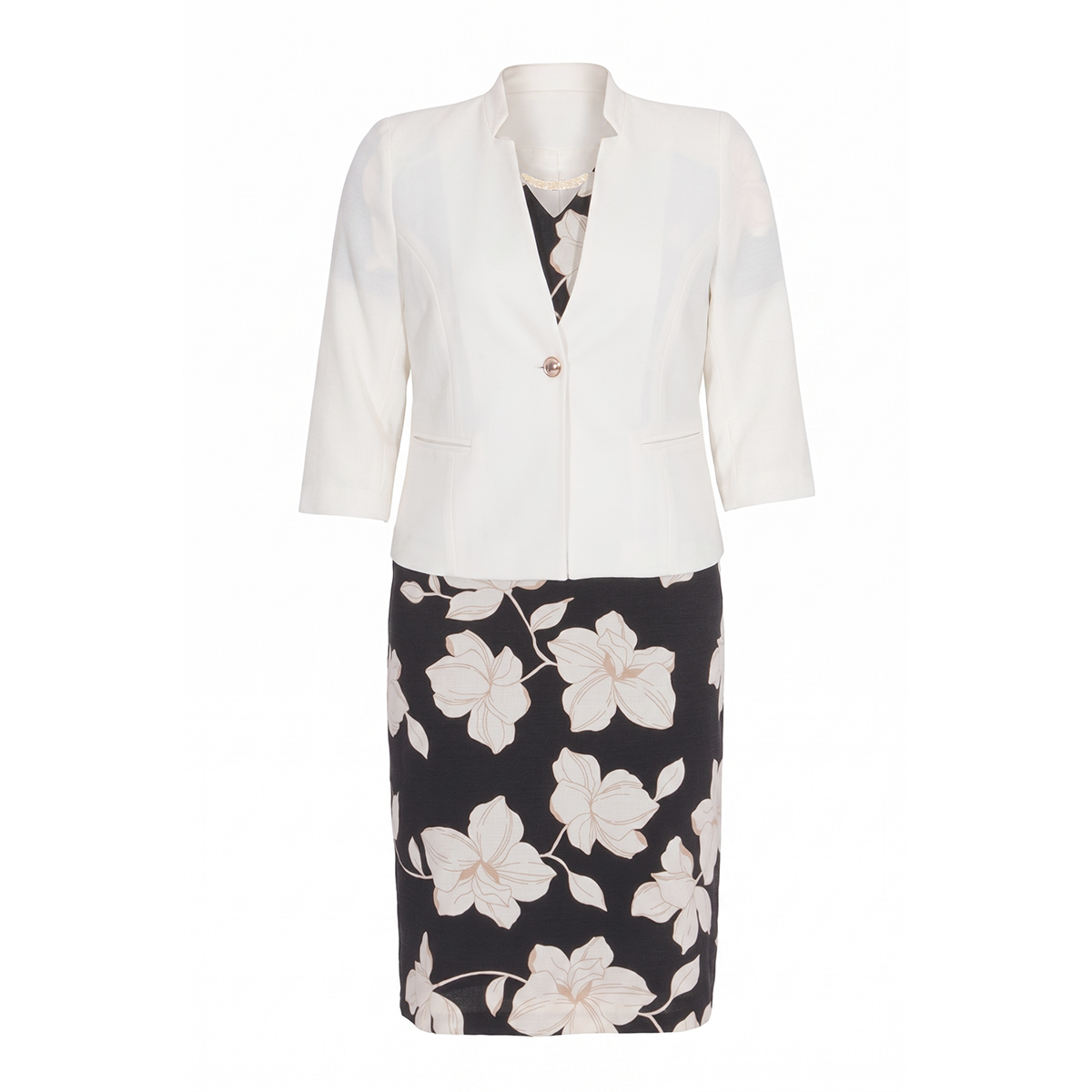Conjunto Dos Piezas Saco Liso Y Vestido Para Mujer image number null