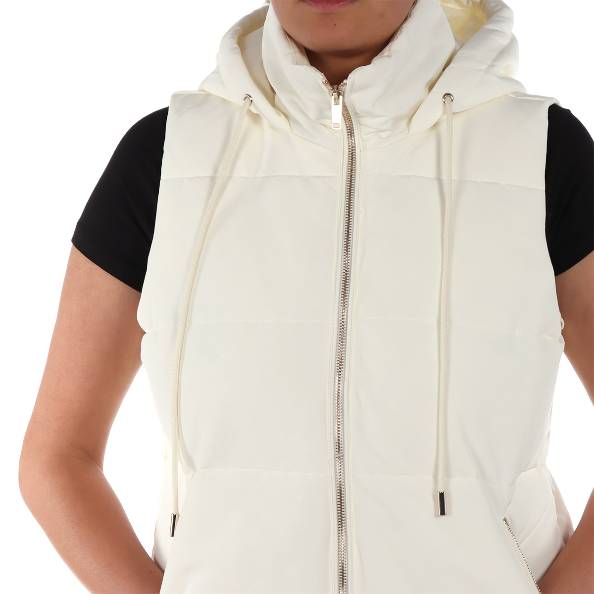 Chaleco Acolchado de Cuello Alto y Capucha Arqueology para Mujer image number null
