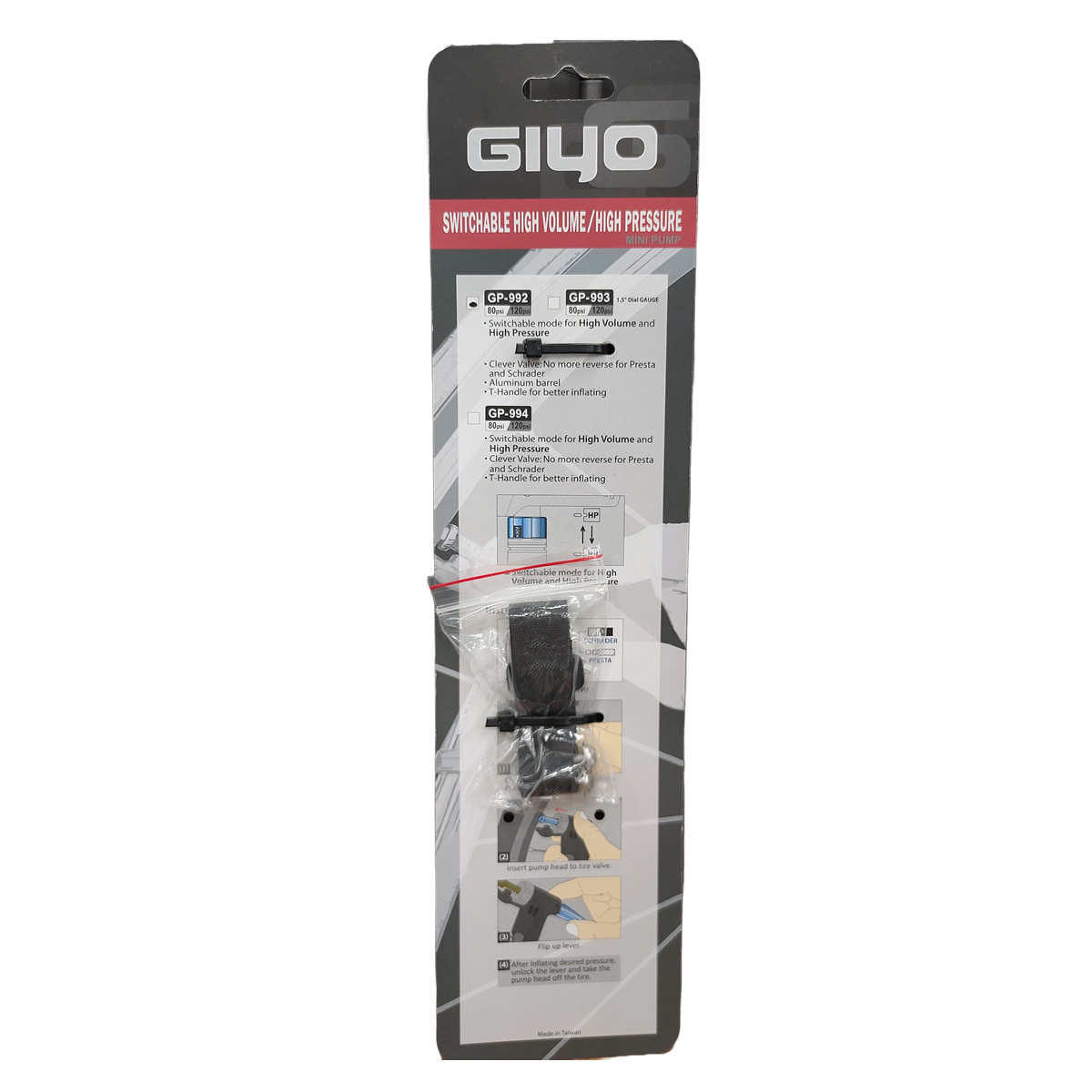 Bomba de Aire Ciclismo Giyo Gp-992 Plateado image number null