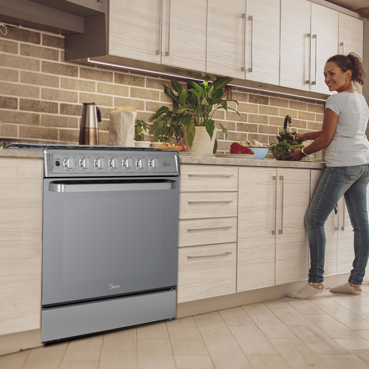 Estufa 30 Gris Con Air Fryer Midea image number null