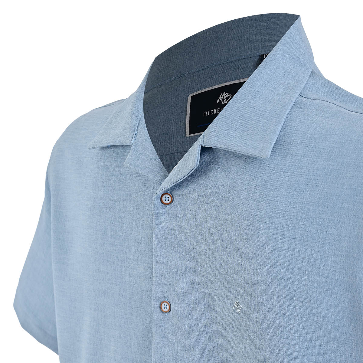 Guayabera Lisa Michel Blanc Manga Corta para Hombre Plus image number null