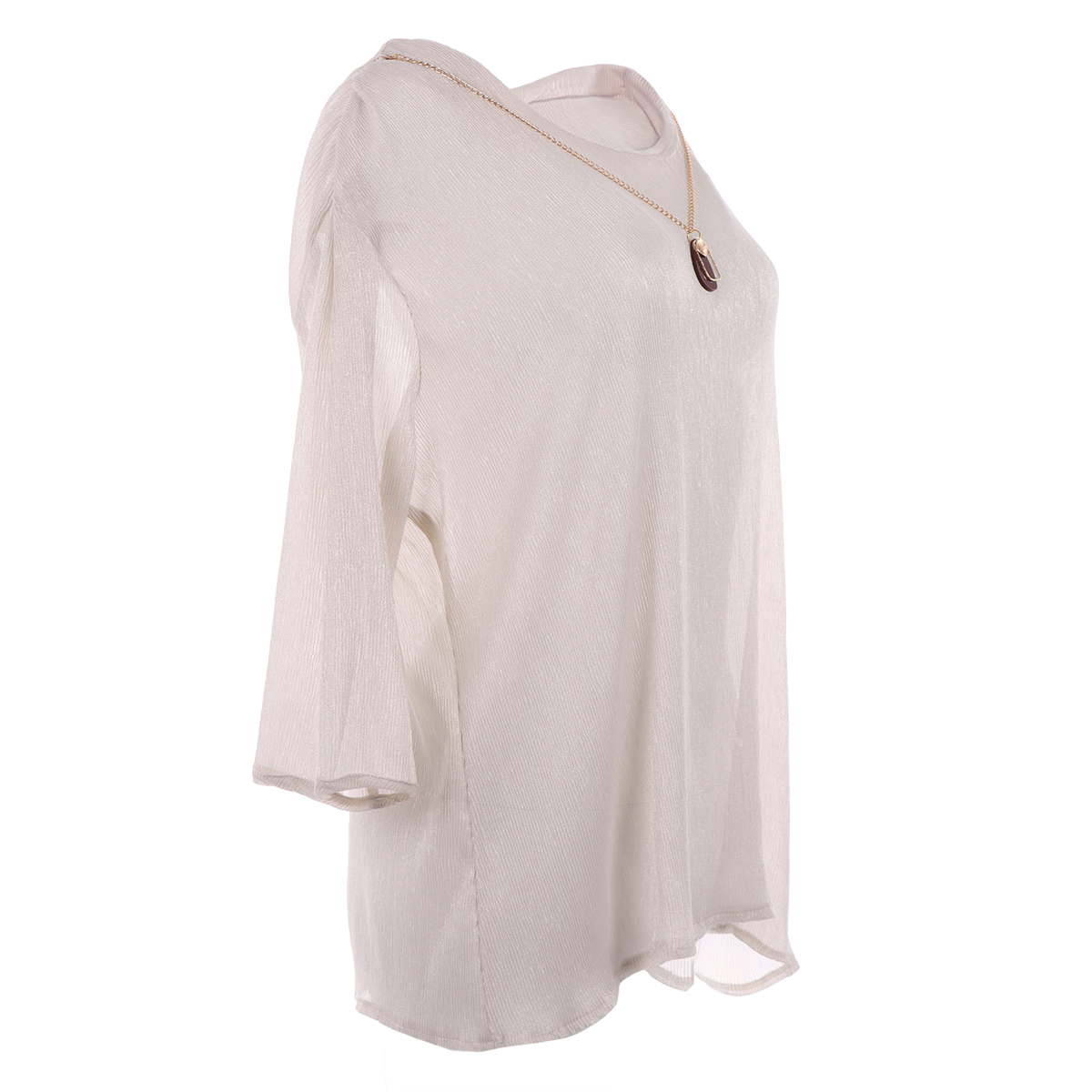 Blusa Cuello Redondo Mangas Fruncidas Ann Miller para Mujer image number null