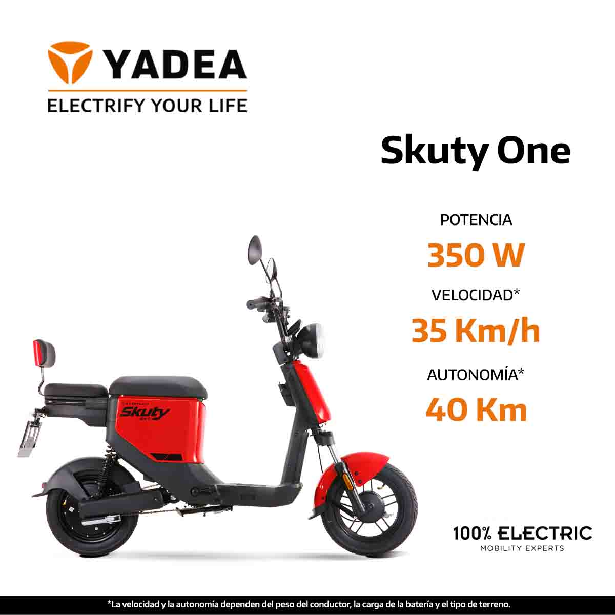Bicimoto El&eacute;ctrica Yadea Skuty One 350W 2025 image number null