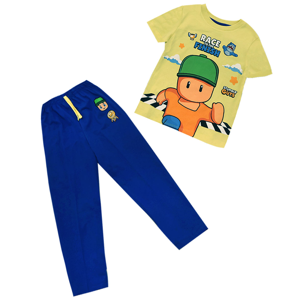 Pijama Amarilla Manga Corta Stumble Guys con Pantal&oacute;n para Ni&ntilde;o image number null