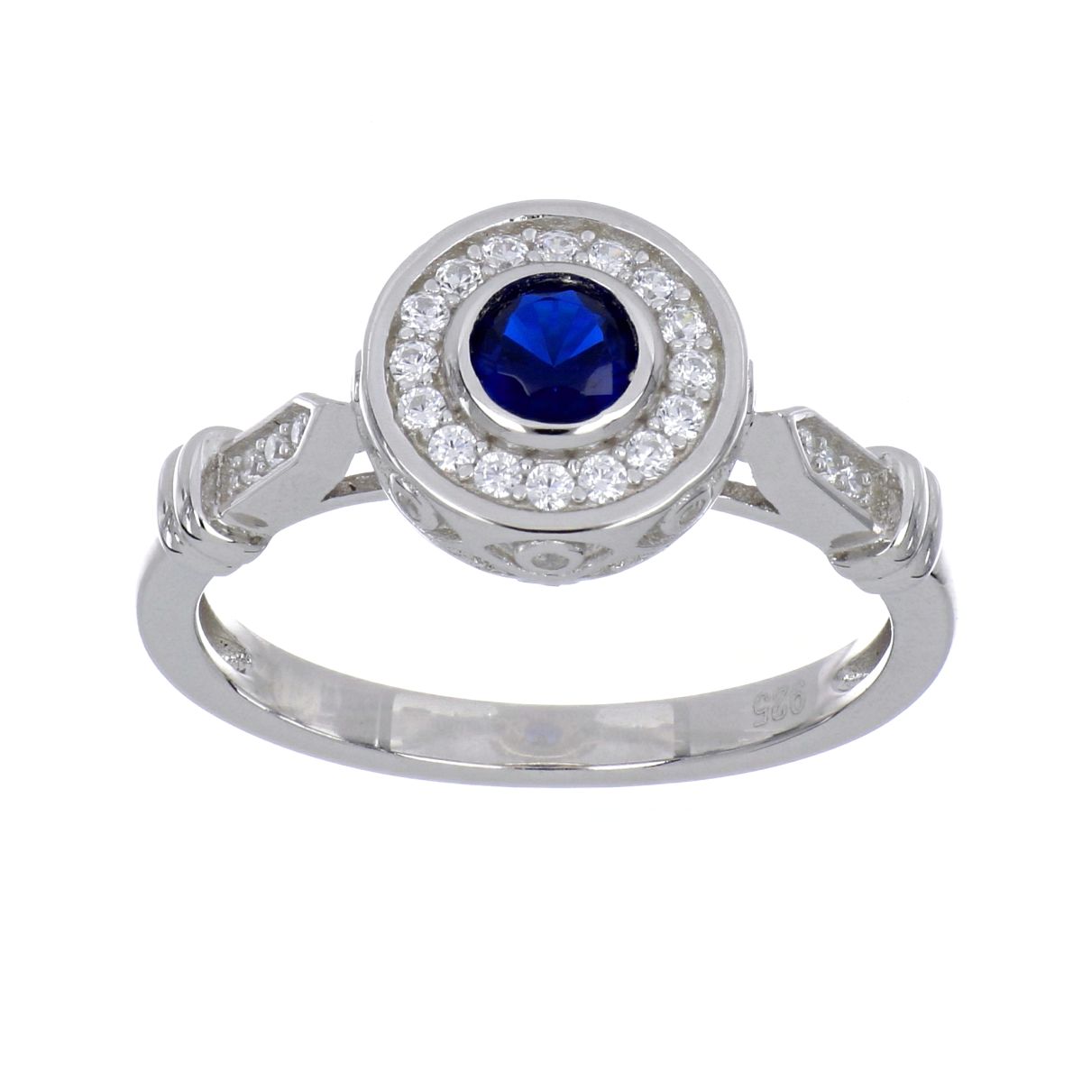 Anillo Plata .925 Circonita Sapphire Central Farfalla Bonetti image number null