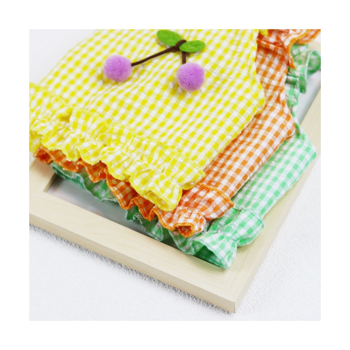 Vestido Cuadros Amarillo Cerezas Talla L Maypet image number null