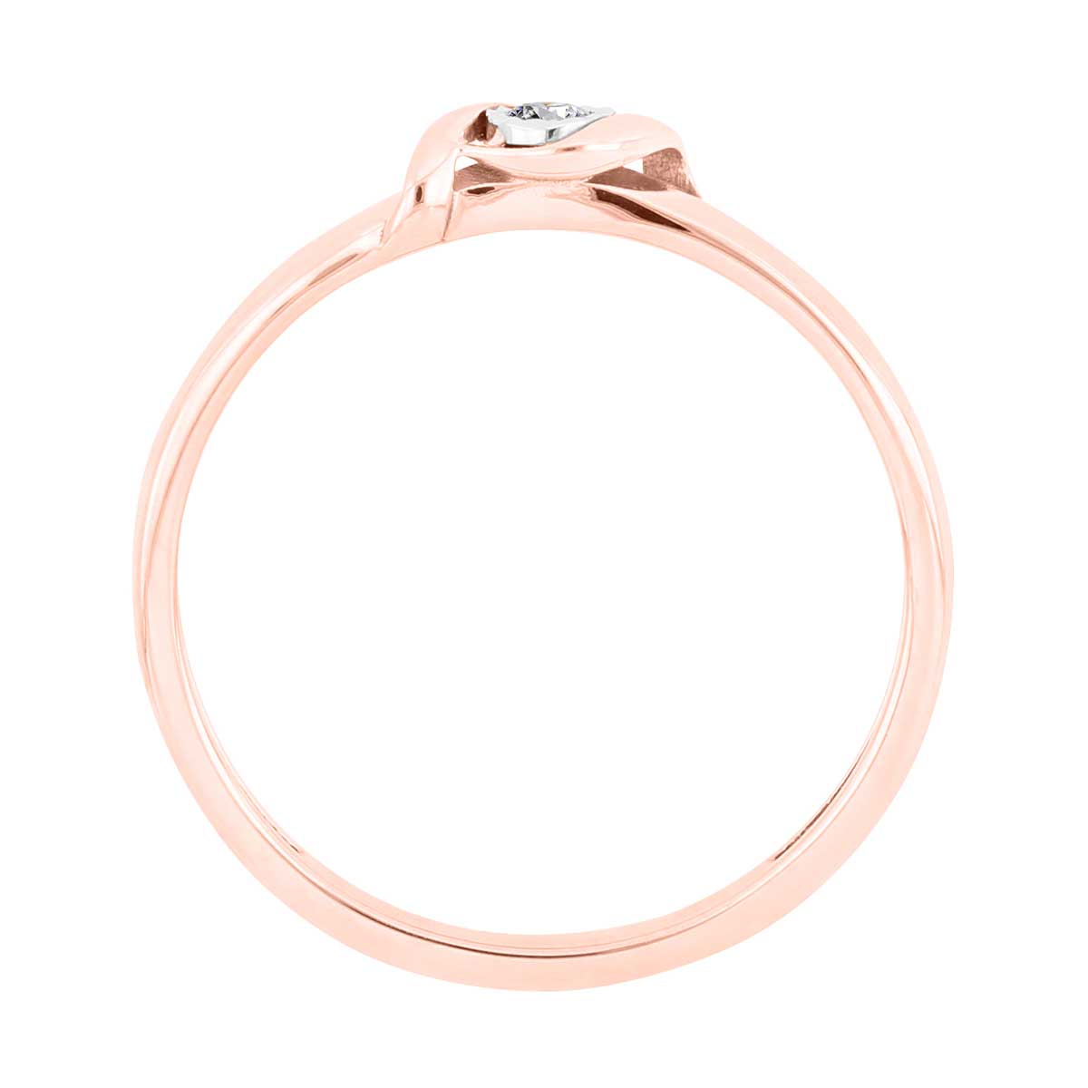 Solitario Oro Rosa 14K y 0.03 ct Diamante Romanza image number null