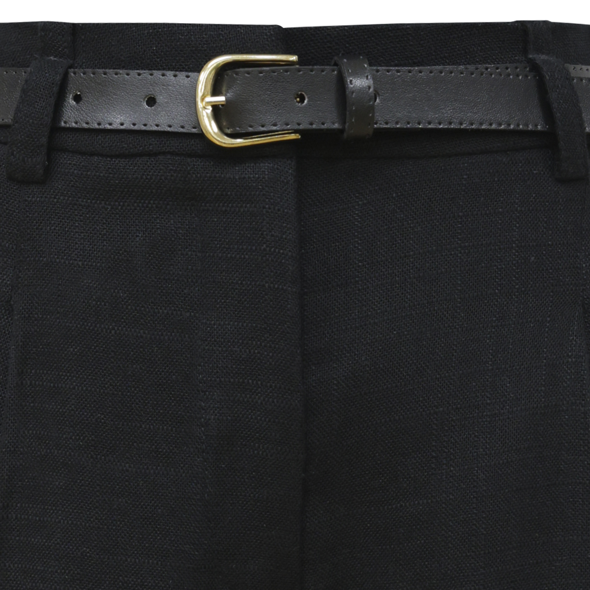 Bermuda negra con cintur&oacute;n para Mujer ELLE image number null