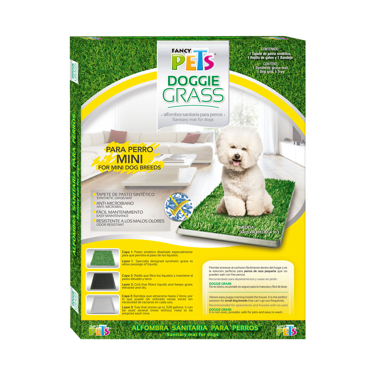 Pasto Sint&eacute;tico Doggie Grass XCH 50X40cm Fancy Pets image number null