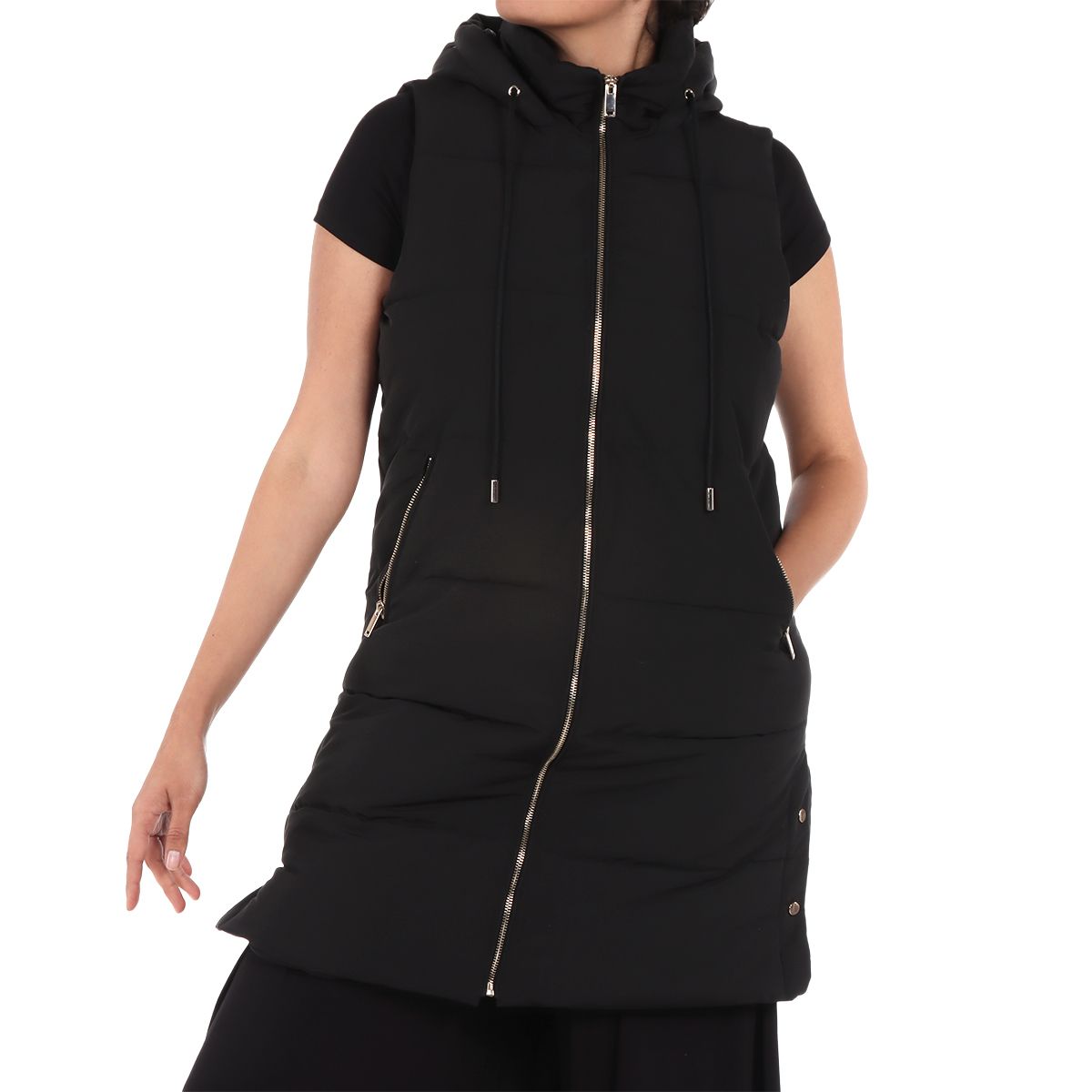 Chaleco Acolchado de Cuello Alto y Capucha Arqueology para Mujer image number null